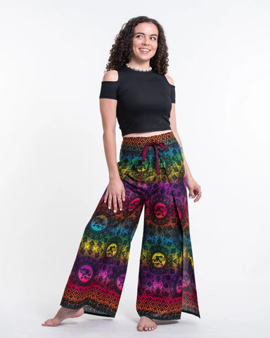 Rainbow Elephant Wrap Palazzo Style Elephant Pants in Purple
