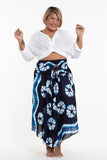 Wholesale Plus Size Tie Dye Handkerchief Midi Skirt in Indigo - $10.00