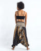 Peacock Feathers Drop Crotch Harem Pants in Black