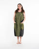 Colorblock Stonewash Tank Dress in Green