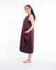 Colorblock Stonewash Tank Dress in Maroon