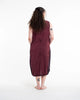 Colorblock Stonewash Tank Dress in Maroon