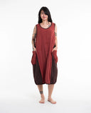 Wholesale Colorblock Stonewash Tank Dress in Red - $22.00