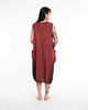 Colorblock Stonewash Tank Dress in Red