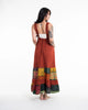 Patchwork Stonewash Overall Dress in Multi Orange