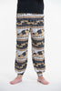 Unisex Eco-Friendly Elephant Harem Pants in Black and Cream