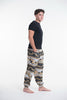 Unisex Eco-Friendly Elephant Harem Pants in Black and Cream