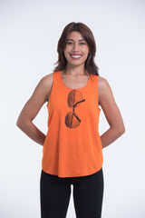 Super Soft Cotton Womens Sunglasses Tank Top in Orange