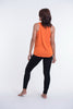 Super Soft Cotton Womens Feather Necklace Tank Top in Orange