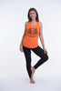 Super Soft Cotton Womens Tiger Tattoo Tank Top in Orange