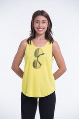 Super Soft Cotton Womens Sunglasses Tank Top in Yellow