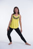 Super Soft Cotton Womens Feather Necklace Tank Top in Yellow