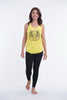 Super Soft Cotton Womens Tiger Tattoo Tank Top in Yellow