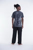 Unisex Yin Yang Stone Washed, Stone Washed Fabric Cotton T-Shirt in Black