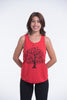 Super Soft Cotton Womens Tree Tank Top in Red