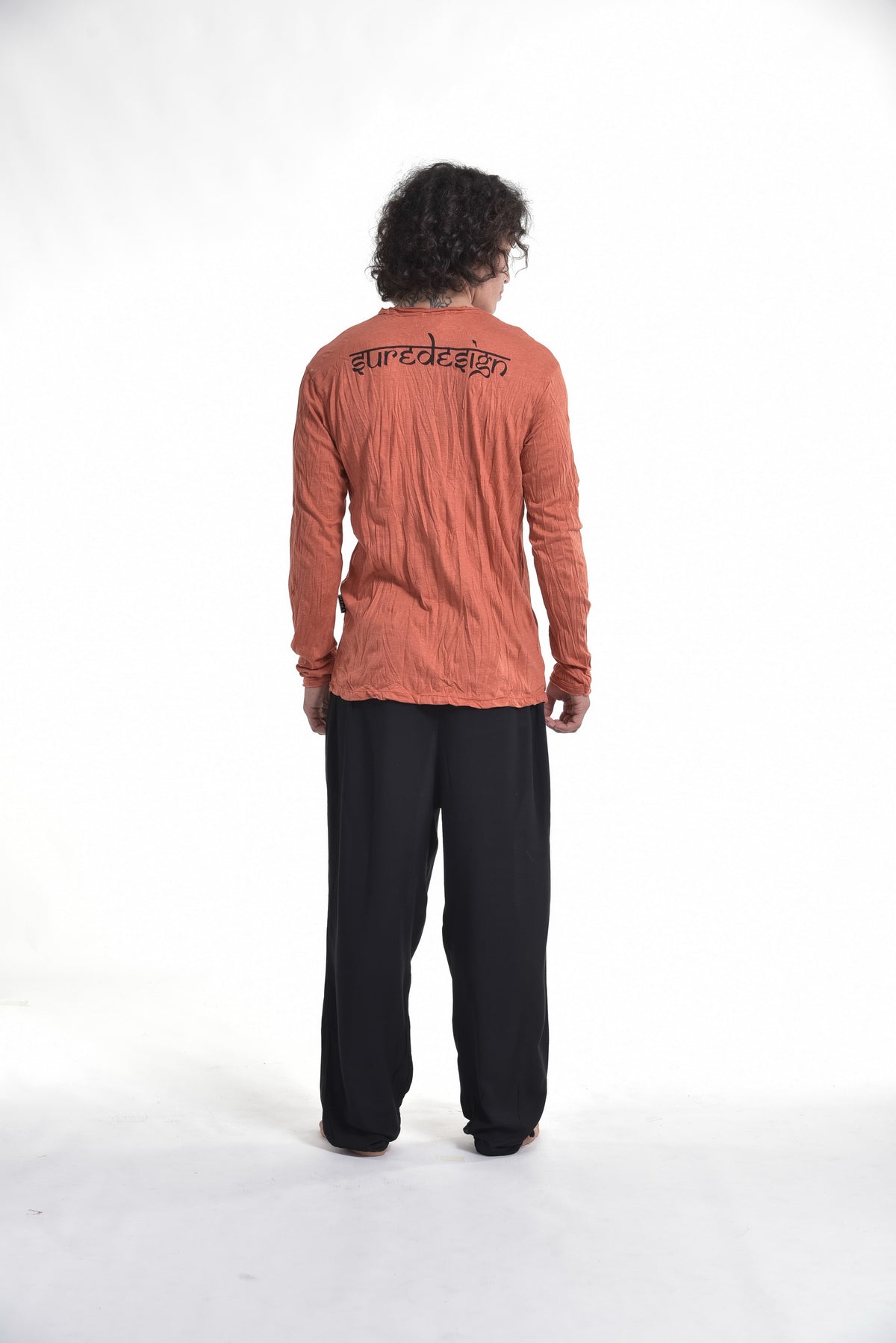 Sure Design Unisex Spiritual Shroom Cat Long Sleeve T-Shirt Orange