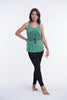 Super Soft Cotton Womens Tree Tank Top in Green