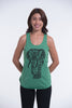 Super Soft Cotton Womens Regal Elephant Tank Top in Green