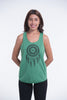 Super Soft Cotton Womens Dreamcatcher Tank Top in Green