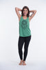 Super Soft Cotton Womens Dreamcatcher Tank Top in Green