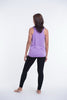 Super Soft Cotton Womens Feather Necklace Tank Top in Violet