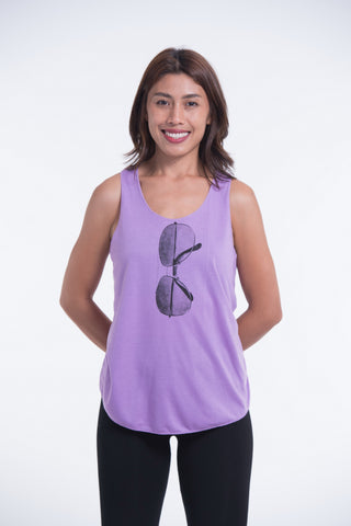 Super Soft Cotton Womens Sunglasses Tank Top in Violet