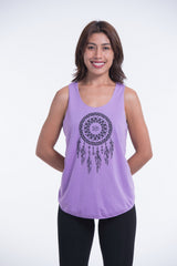 Super Soft Cotton Womens Dreamcatcher Tank Top in Violet