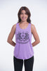 Super Soft Cotton Womens Tiger Tattoo Tank Top in Violet