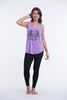 Super Soft Cotton Womens Tiger Tattoo Tank Top in Violet
