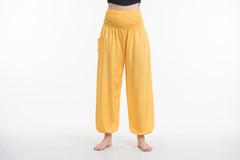 Solid Color Harem Pants in Yellow