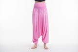 Wholesale Solid Color 2-in-1 Jumpsuit Harem Pants in Pink - $11.00