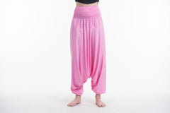 Solid Color 2-in-1 Jumpsuit Harem Pants in Pink