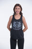 Super Soft Cotton Womens Tiger Tattoo Tank Top in Black