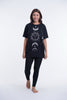 Unisex Sun Moon Cotton T-Shirt in Black