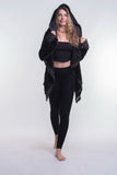 Wholesale Hooded Shawl Cardigan in Black - $25.00