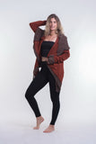 Wholesale Hooded Shawl Cardigan in Brick - $25.00