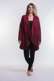 Wholesale Fleece Cardigan in Red - $25.00