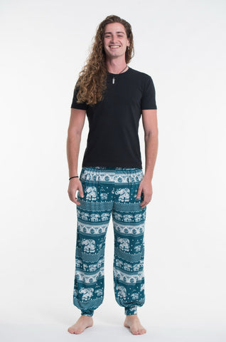 Unisex Eco-Friendly Elephant Harem Pants in Blue