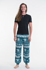 Unisex Eco-Friendly Elephant Harem Pants in Blue