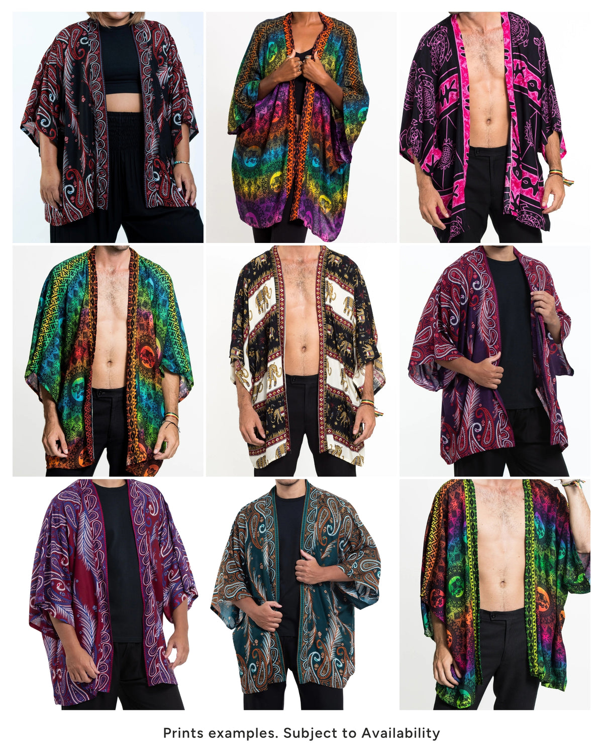 Assorted set of 10 Unisex Kimono Cardigan