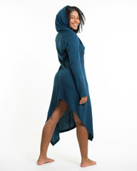 Hooded Pixie Sweater Dress in Blue