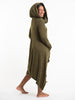 Ultra Long Hooded Sweater in Green