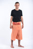 Cropped Fisherman Pants with Pattern Waist Band in Light Orange