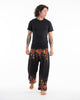 Floral Unisex Harem Pants in Black
