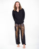 Peacock Feathers Unisex Harem Pants in Black