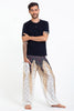 Peacock Feathers Unisex Harem Pants in White