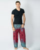 Geometric Mandalas Unisex Harem Pants in Red