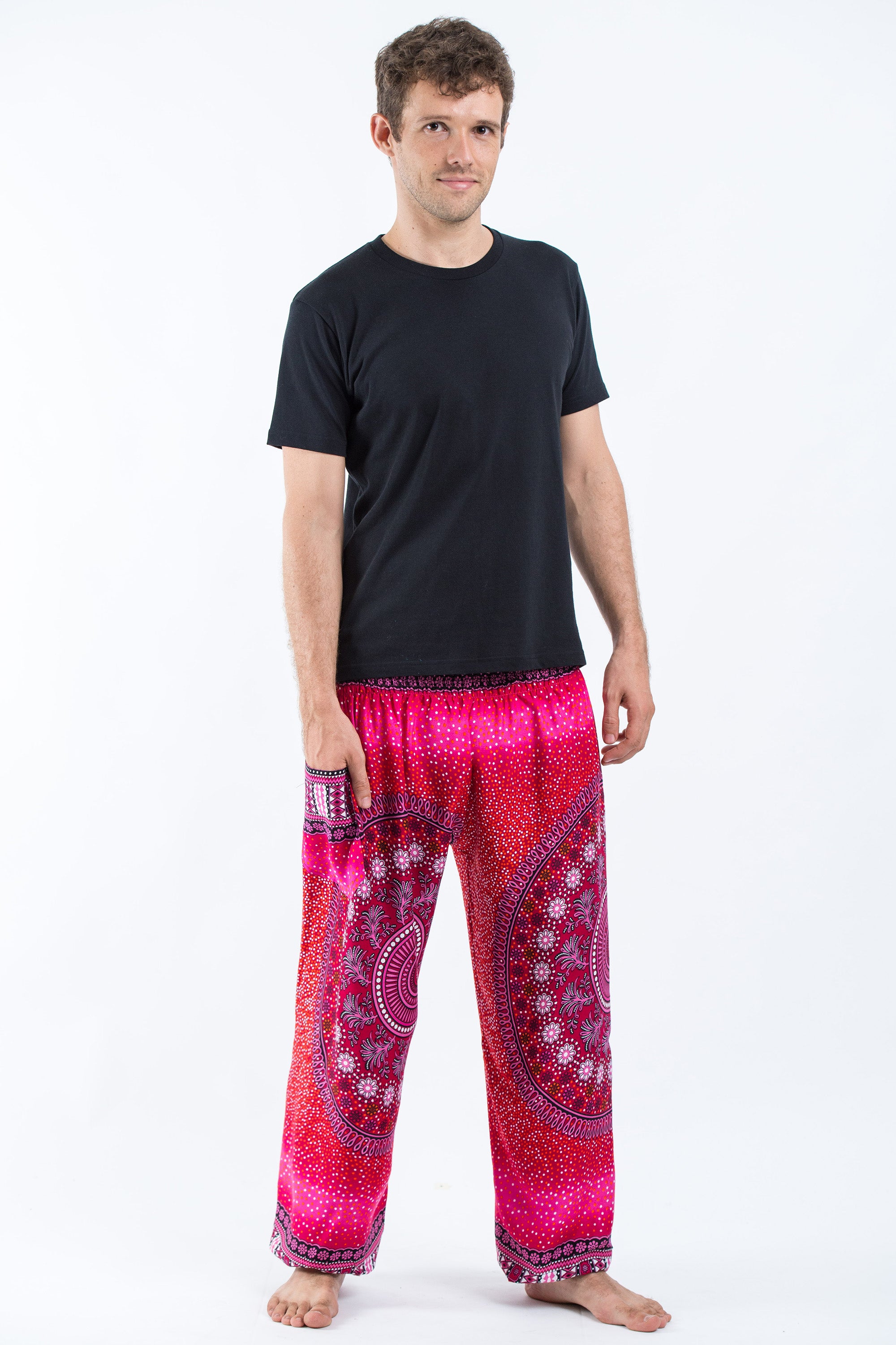 Tribal Chakras Unisex Harem Pants in Pink