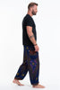 Peacock Eye Unisex Harem Pants in Navy