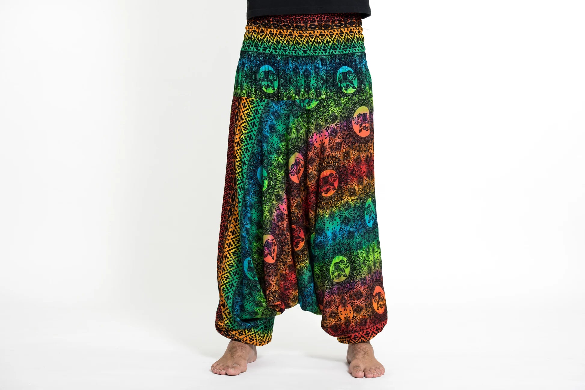 Rainbow Elephant 2-in-1 Jumpsuit Elephant Pants in Orange
